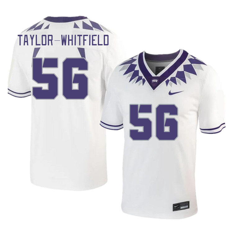 Men #56 Ben Taylor-Whitfield TCU Horned Frogs 2023 College Footbal Jerseys Stitched-White - Click Image to Close